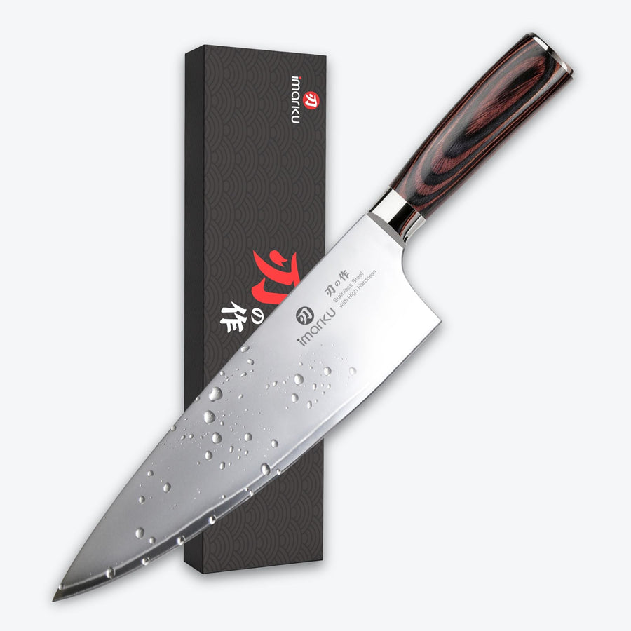 Razor Sharp 8.5 Inch Chef Knife Triple Layer Steel Pakkawood Handle