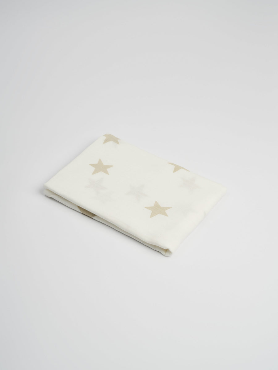 Organic and Fairtrade Cotton Muslin Swaddle | Color: White Stars