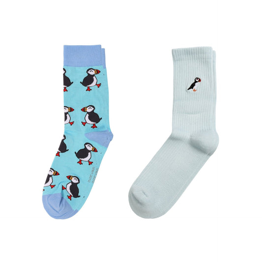 The Blue Puffin 2 Pack Bamboo Sock Set | UK Adult 7-11