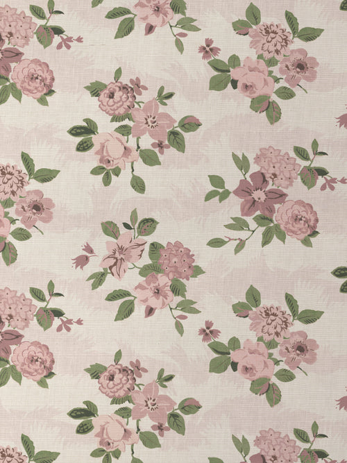 'Theodora' Grasscloth Wallpaper by Nathan Turner - Pink Green - Grasscloth Roll - Sample