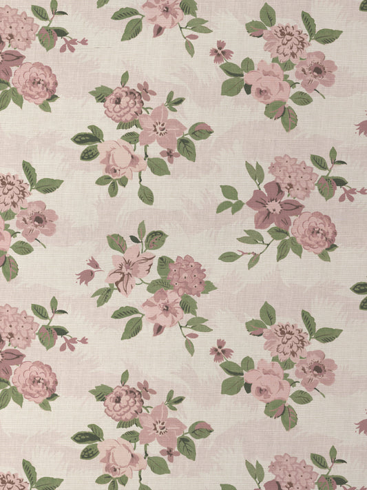 'Theodora' Grasscloth Wallpaper by Nathan Turner - Pink Green - Grasscloth Roll - Sample
