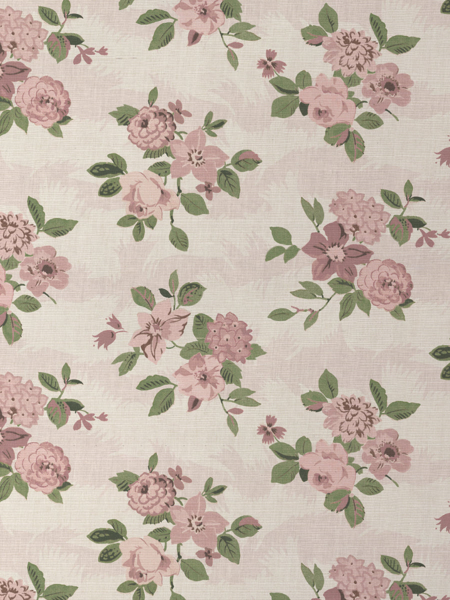 'Theodora' Grasscloth Wallpaper by Nathan Turner - Pink Green - Grasscloth Roll - Sample
