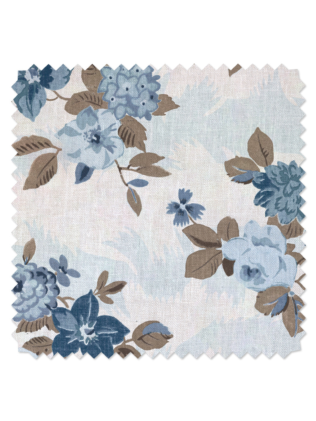Theodora' Linen Fabric by Nathan Turner - Blue Brown - LINEN / YARD