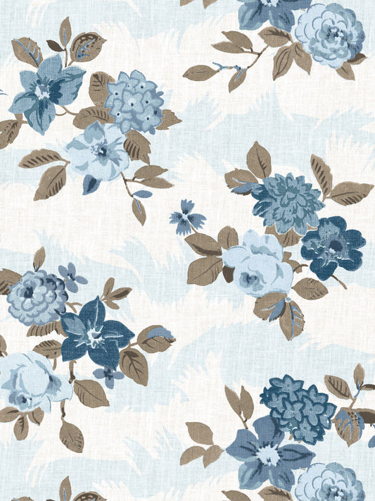 'Theodora' Wallpaper by Nathan Turner - Blue Brown - Removable / 26 in. x 4.5 ft.
