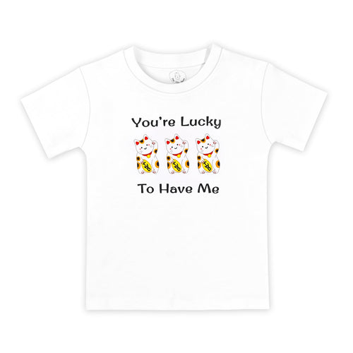 Organic Cotton Toddler Kid’s T-Shirt - Lucky Cat Maneki Neko | Size: 2 - 3Y