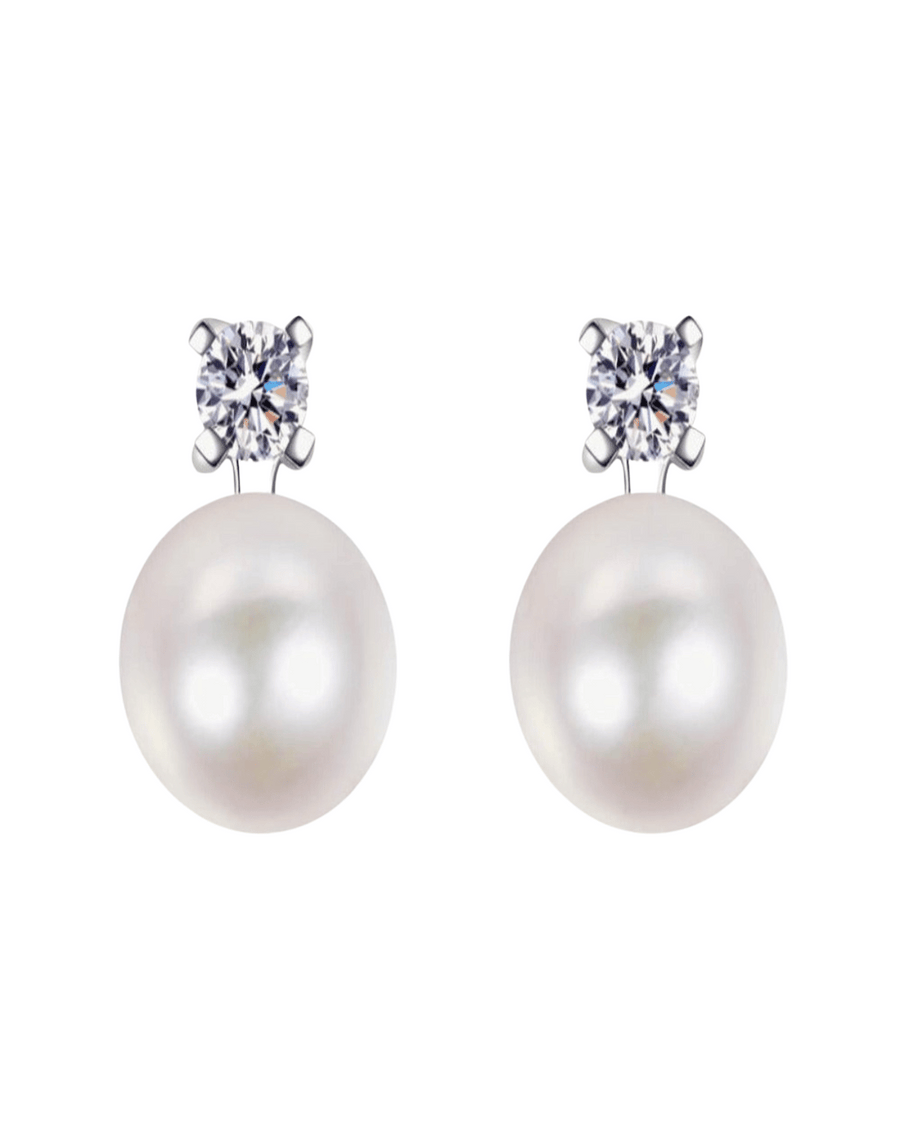 0.5 Carat Diamond Pearl Stud Earrings