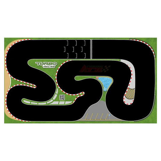 Turbo Racing Portable Rubber Mat 160x90cm 1:76 RC Mini Car Track Race for Table Racing - US Only - Portable Rubber Mat