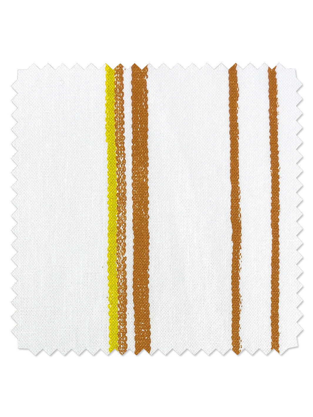 'Two Tone Stripe' Linen Fabric by Nathan Turner - Terracotta & Daffodil - LINEN / YARD