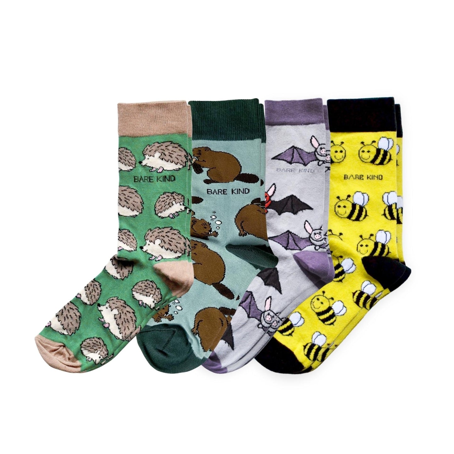 UK Forest Animals 4 Pack Bamboo Sock Set | UK Adult 7-11