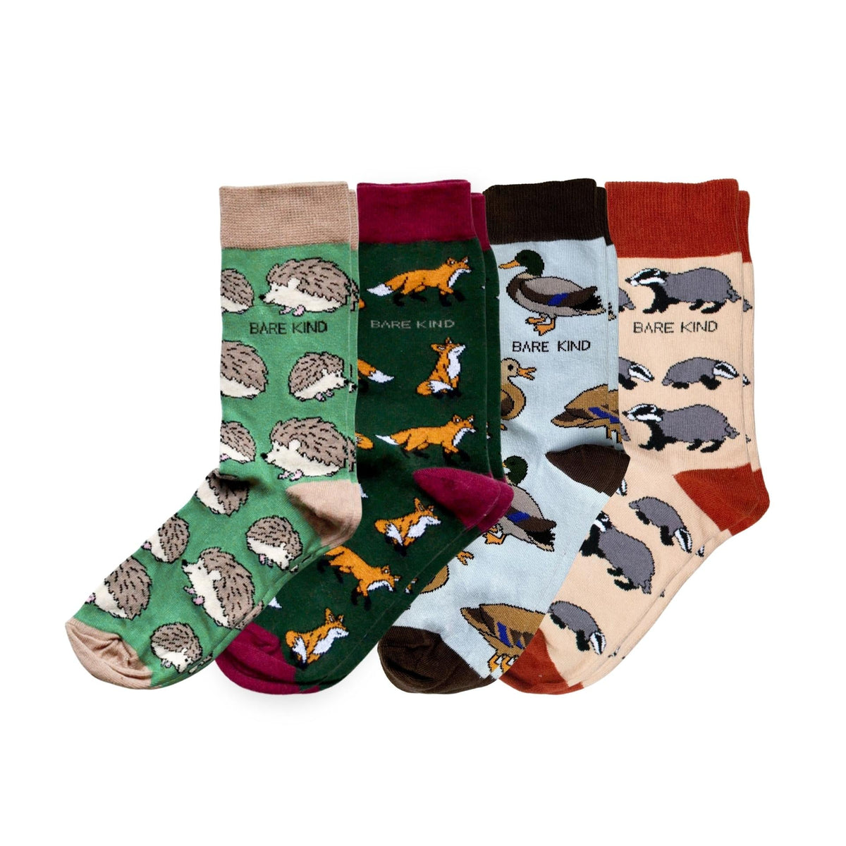 UK Wildlife Bundle of 4 Bamboo Sock Set | UK Adult 7-11