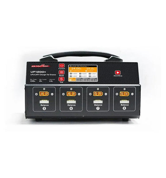 Ultra Power UP1200+ 1200W 25A 8 Channel 2-6S Lipo/LiHV Fast Battery Balance Charger with Display Screen - 110V US Plug