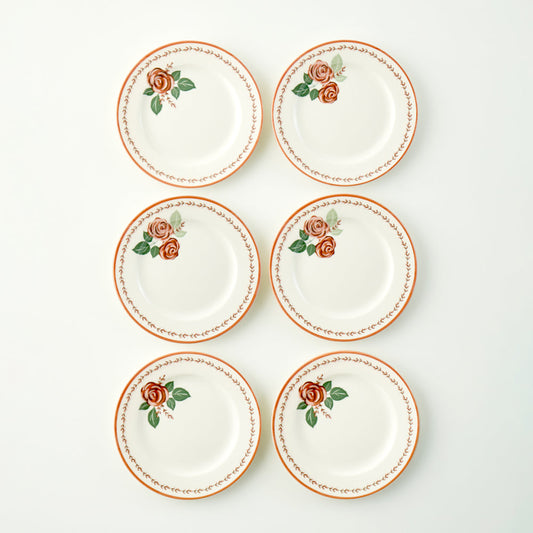 Rose Porcelain Dessert Plate (Set of 6)