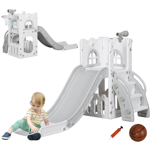 AIYAPLAY 4 in 1 Kids Slide for Indoor Use, for Toddlers 1-3 Years - Grey