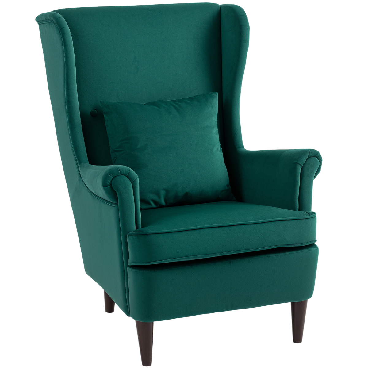 HOMCOM Wingback Chair, Modern Accent Chair for Living Room Bedroom - Dark Grey