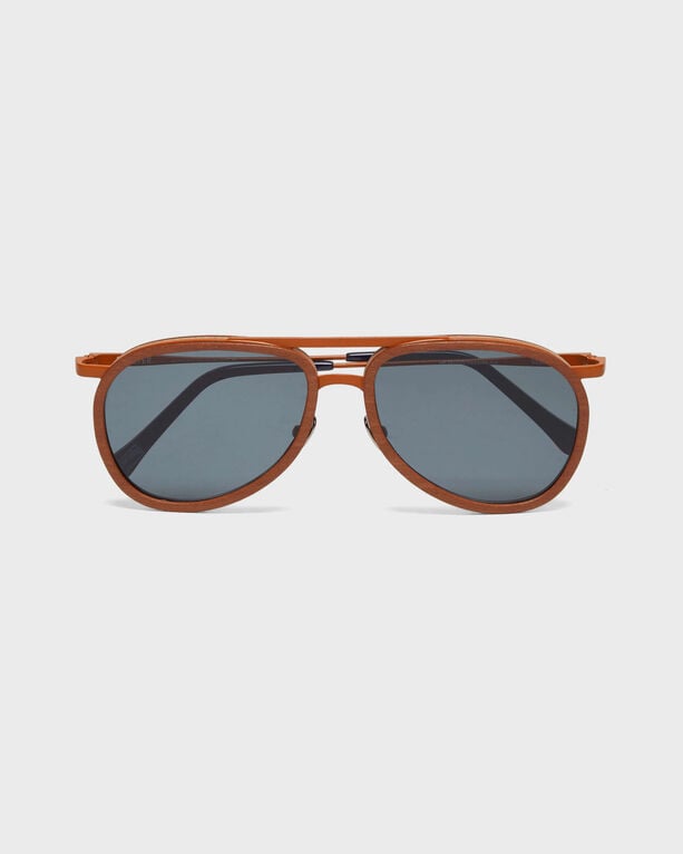 Vilebrequin - Wood Aviator Sunglasses Solid - Vbq X Shelter - Sunglasses - Vol2nuit - Brown - Size OSFA