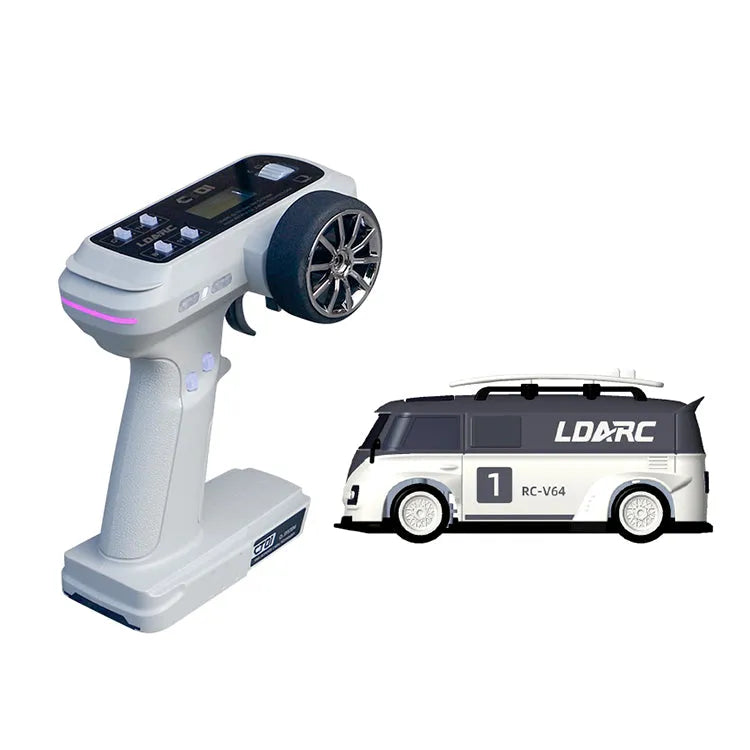 LDARC V64 Racing Van - 1:64 Scale 2.4GHz RWD RC Flat Road Vehicle 4 Color Shell - RTR - Ready to Run / Gray