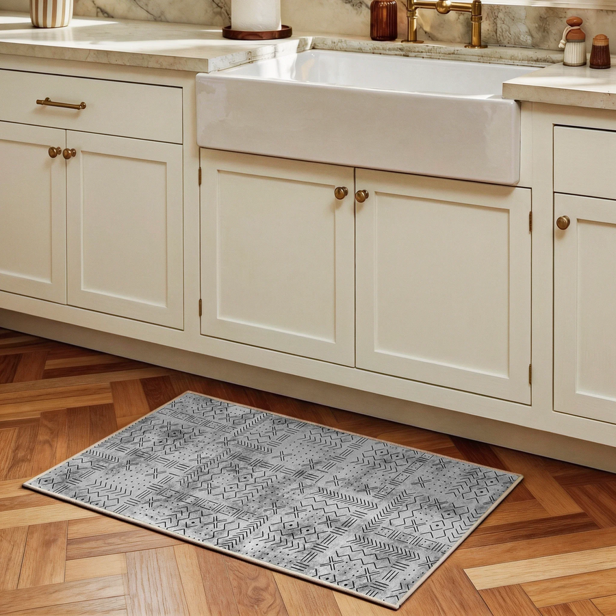 Velano - Geometric Washable Bathroom Rug - 60x90cm