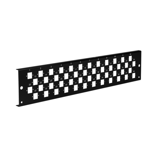 Frontplatte 2HE 48xE2000®Duplex, E2000®, Compact (RDM) schwarz