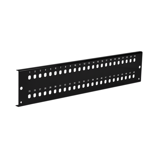 Frontblende 2 HE 48 x ST/FC (D-hole), schwarz