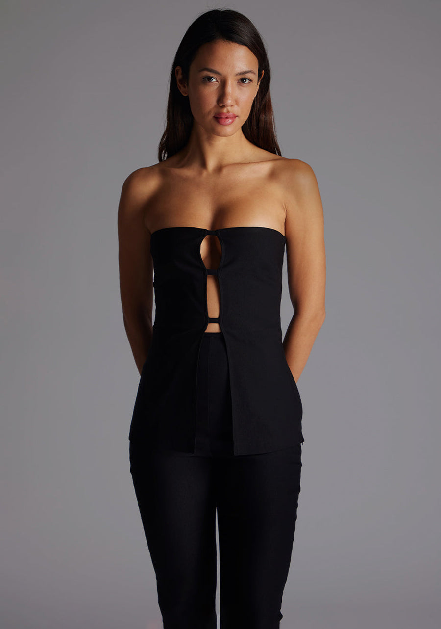 Augusta | Bandeau Black Longline Top - 10 / black