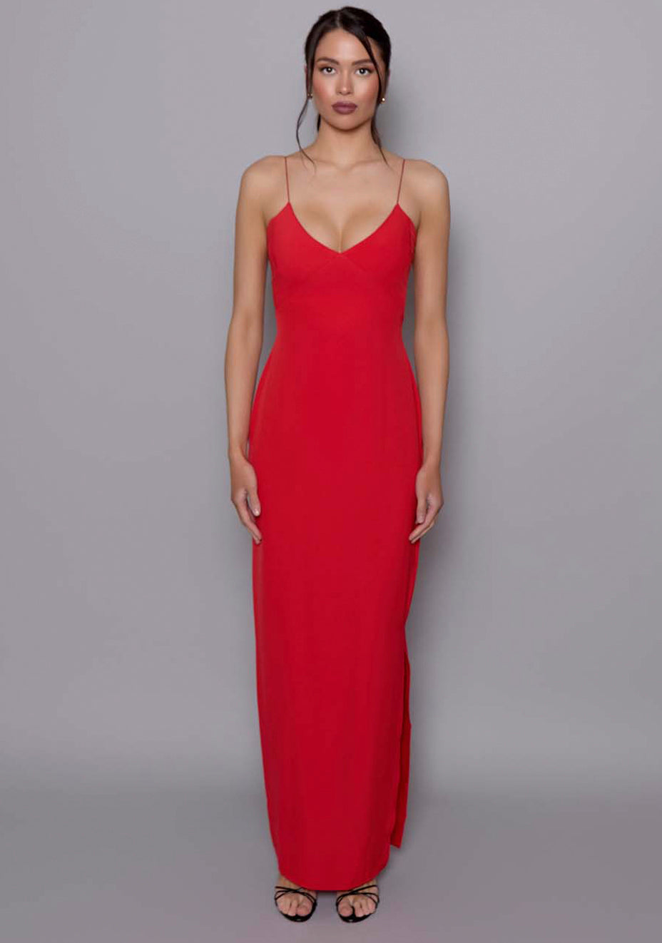Ellesse | Cami Strap Bodycon Red Maxi Dress - 8 / red
