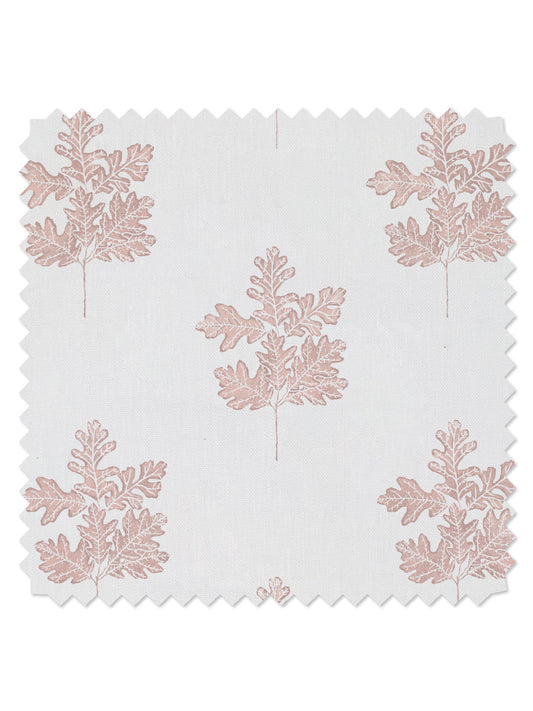 Valley Oak Leaf' Linen Fabric by Nathan Turner - Pink - LINEN / YARD