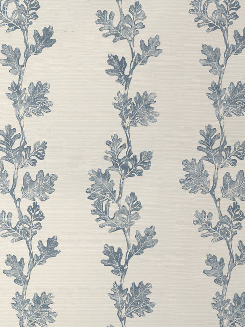 'Valley Oak Stripe' Grasscloth Wallpaper by Nathan Turner - Blue - Grasscloth Roll