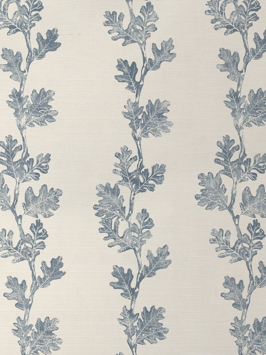 'Valley Oak Stripe' Grasscloth Wallpaper by Nathan Turner - Blue - Grasscloth Roll