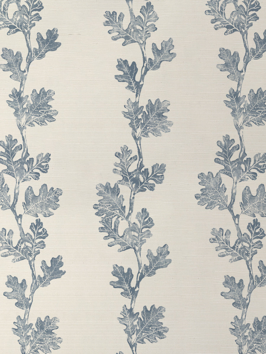 'Valley Oak Stripe' Grasscloth Wallpaper by Nathan Turner - Blue - Grasscloth Roll