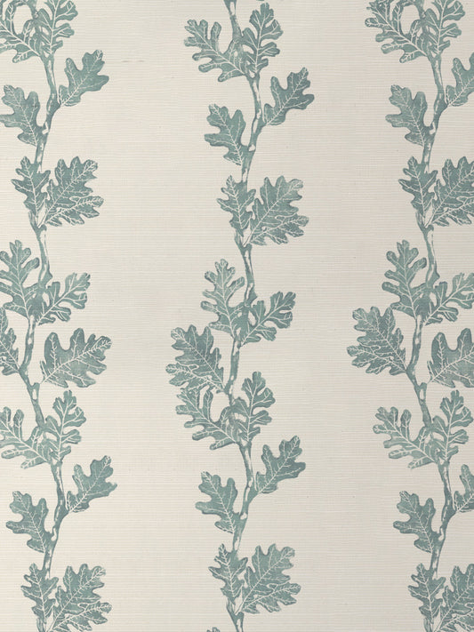 'Valley Oak Stripe' Grasscloth Wallpaper by Nathan Turner - Seafoam - Grasscloth Roll