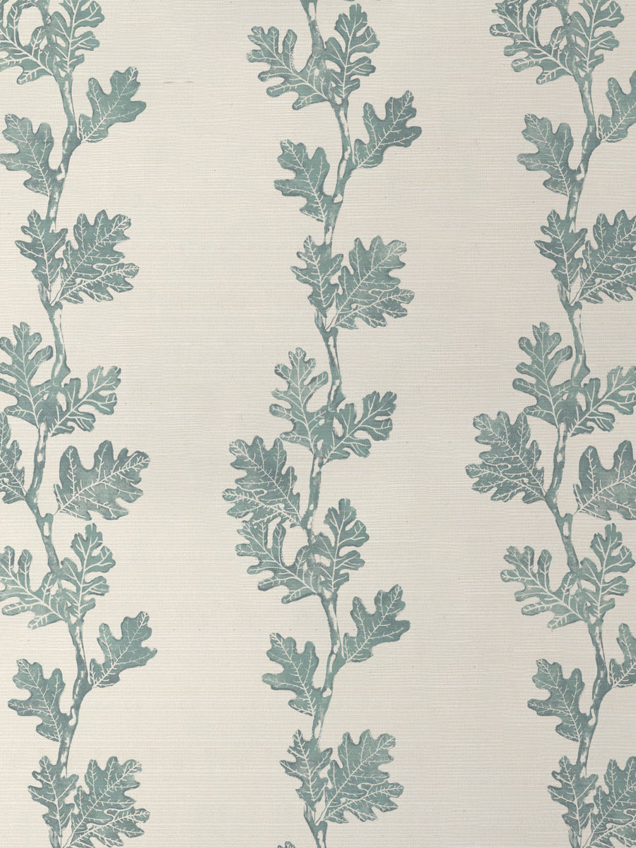 'Valley Oak Stripe' Grasscloth Wallpaper by Nathan Turner - Seafoam - Grasscloth Roll