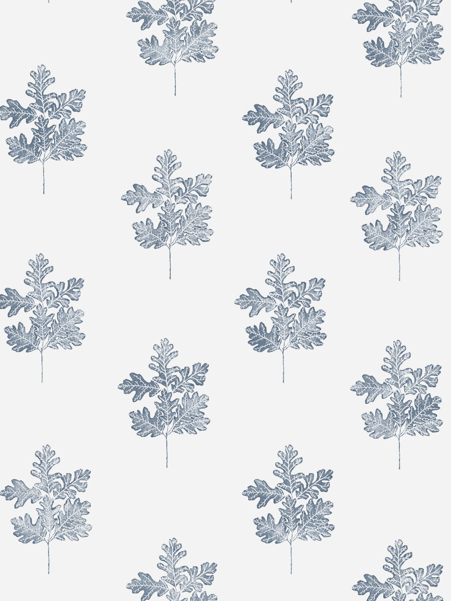 'Valley Oak Leaf' Wallpaper by Nathan Turner - Blue - Removable / 26 in. x 4.5 ft.