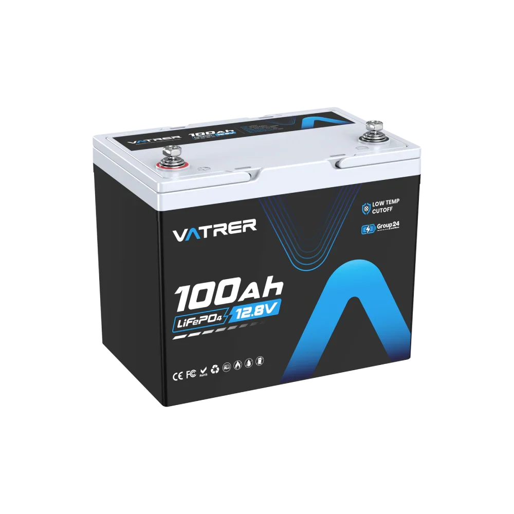 Vatrer 12V 100Ah Group 24 LiFePO4バッテリー｜低温対応・100A BMS搭載 JP - 1 PACK