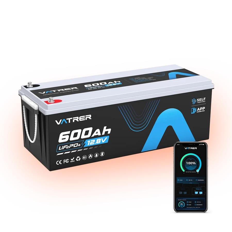 Vatrer 12V 600Ah Self-heating Lithium Battery With Bluetooth EU - 1 PACK