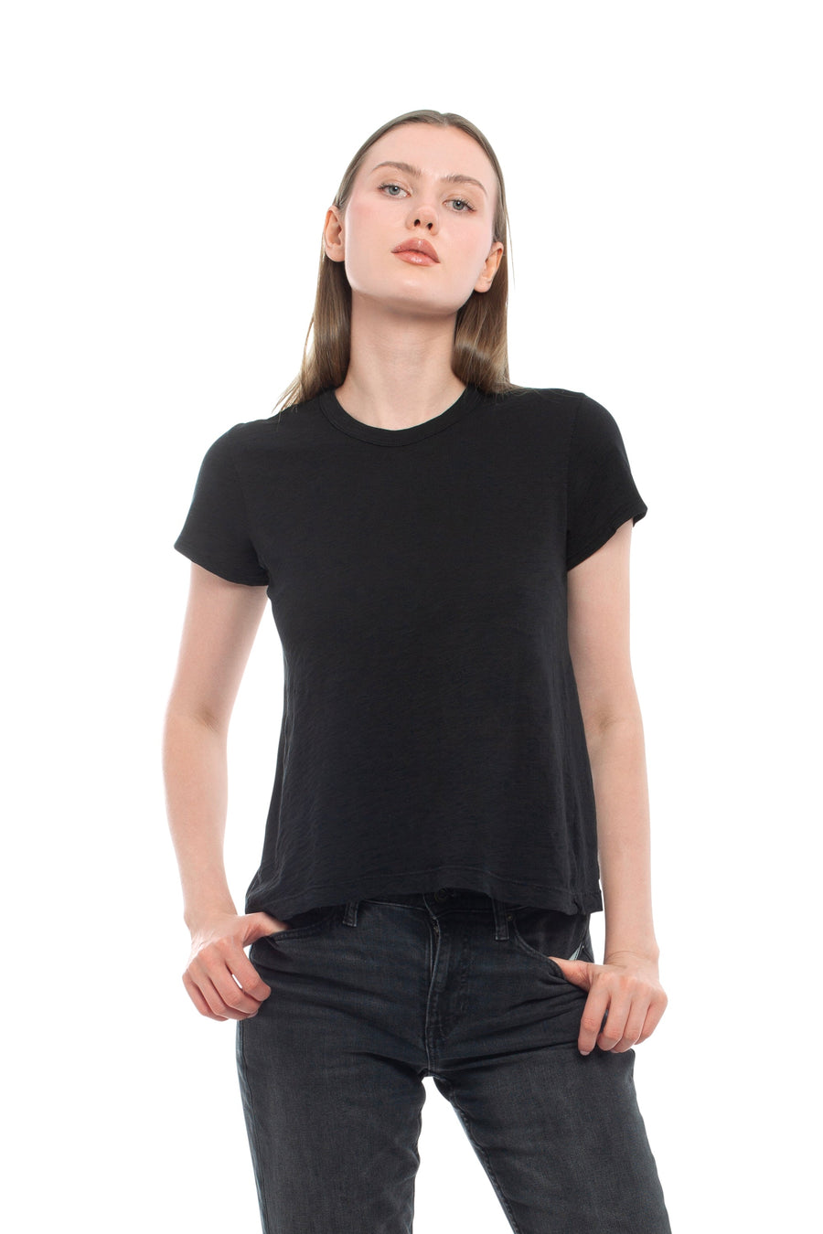 Baby Fit Crew Tee - Black / XS