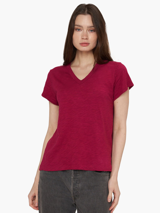 V-Neck Baby Tee - Berry / XS