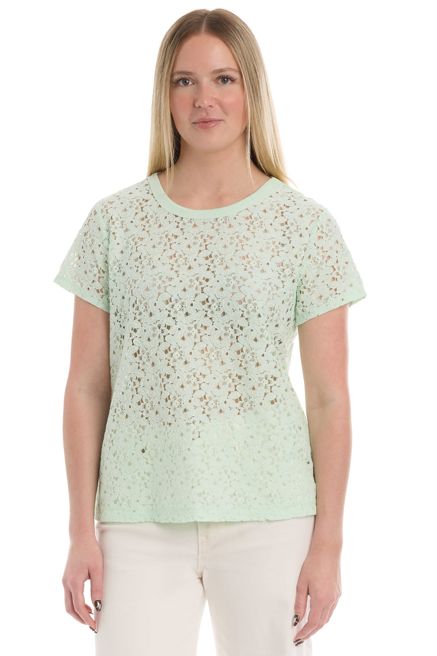 Baby fit lace tee - Bay / XS