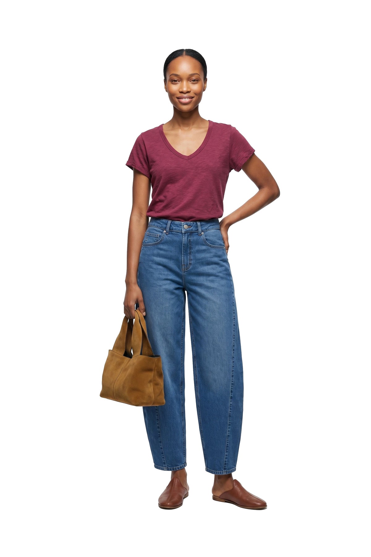 Mid-rise baggy jeans - Mid Wash / 25