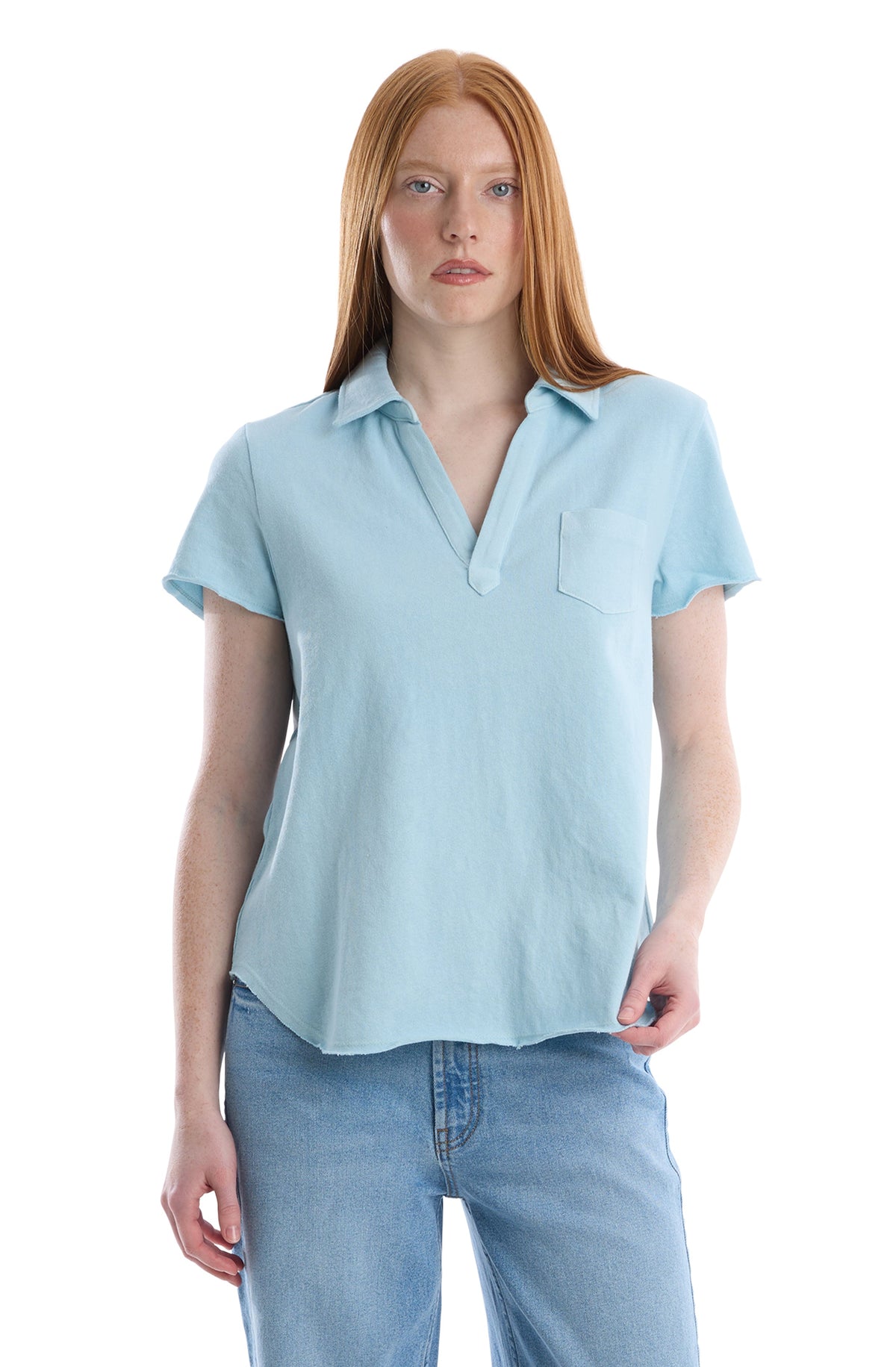 Polo with chest pocket - Corydalis Blue / XS