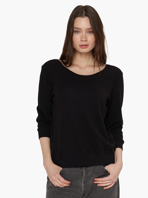 Baby Backless Sweatshirt - Black / XS