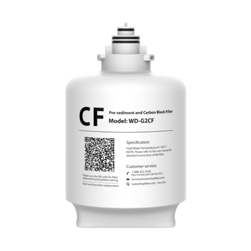 1 Year Lifetime WD-G2CF Filter for Waterdrop WD-G2/ WD-G2P600 Series Reverse Osmosis System
