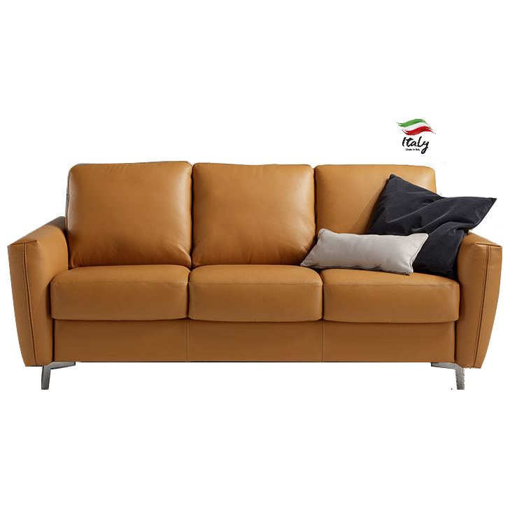 Weston Italian Leather Easy Open Sofa Bed - Choice Of Sizes & Leathers - 3 Seater Sofa Bed {3 Seat Cushion} 2319 / Cuoio - 4011 - Cat F