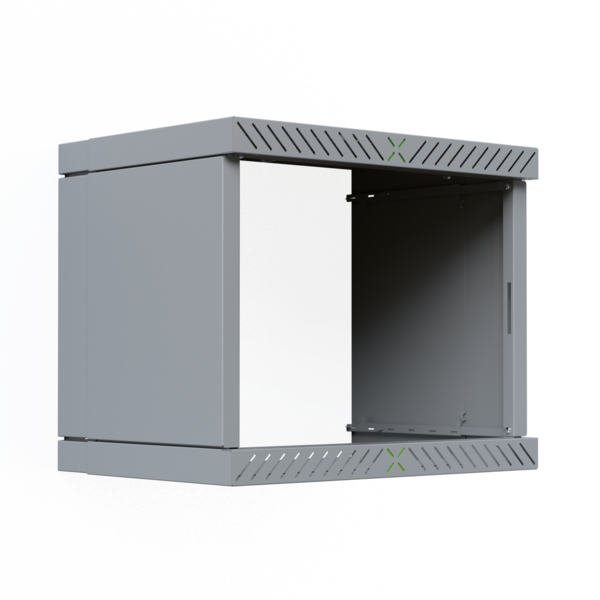Verkleidung für 19" X-Rack Wandgehäuse, ohne Tür 9HE grau RAL7035 2/3