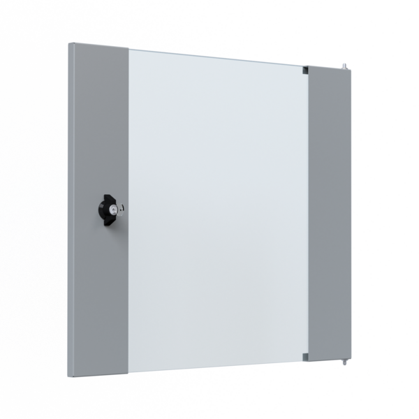 Glastür für 19" X-Rack Wandgehäuse, 12HE grau RAL7035 3/3