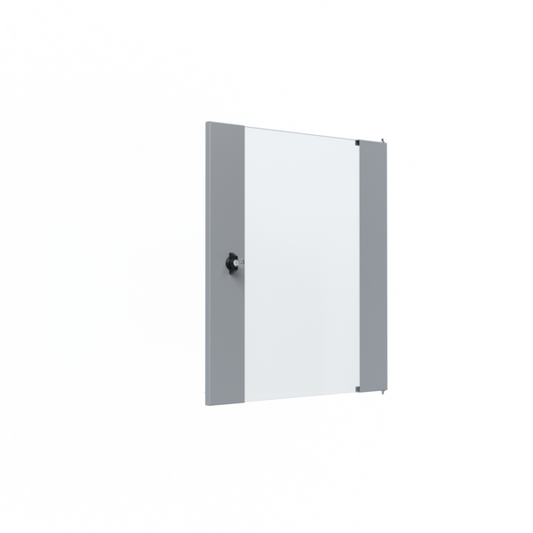 Glastür für 19" X-Rack Wandgehäuse, 15HE grau RAL7035 3/3