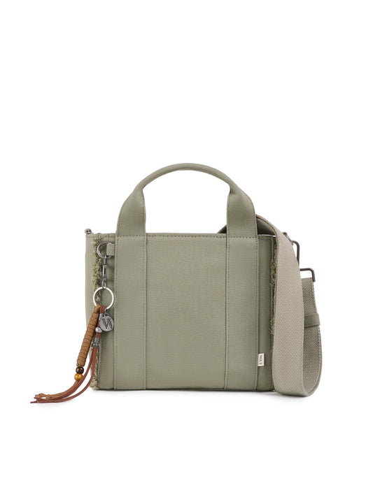 Selma Frayed Mini Tote - Army Sage