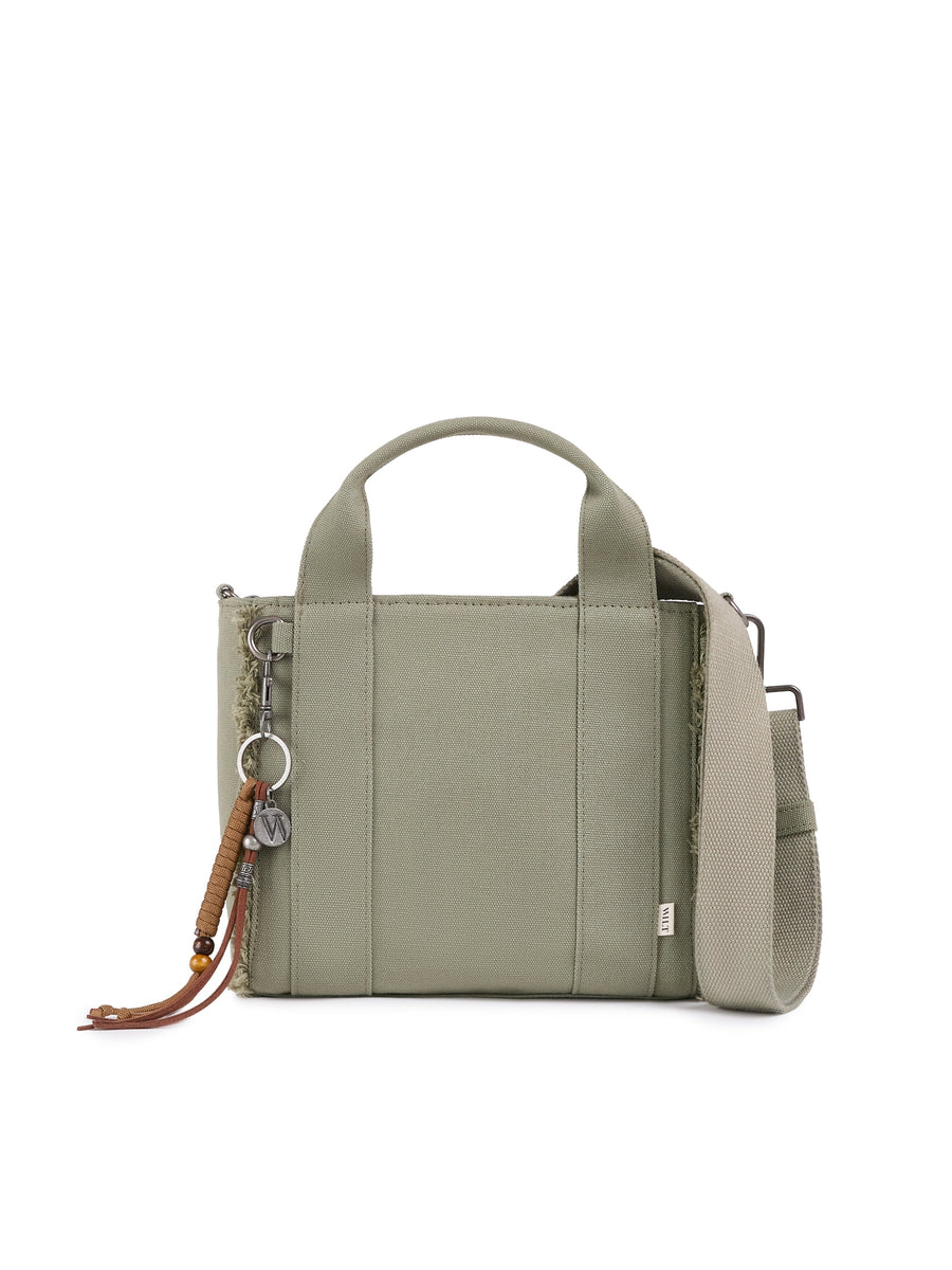 Selma Frayed Mini Tote - Army Sage