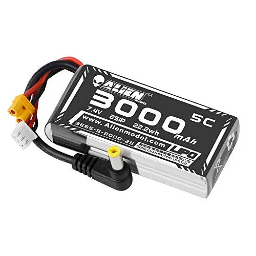 Crazepony 3000mAh 2S LiPo Battery Fatshark FPV Goggles Battery 7.4V with XT30/DC5.5 Plug for D JI HD Digital Goggles Skyzone 03O Goggles Hobby
