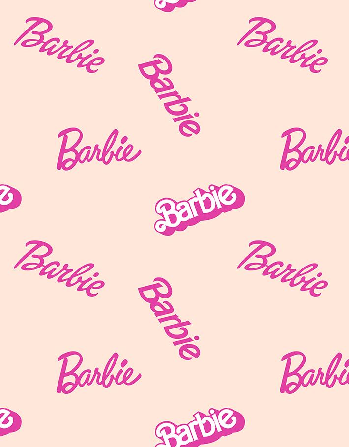 9FT REMOVABLE 'Barbie™ Logo Mix' Wallpaper by Barbie™ - Peach