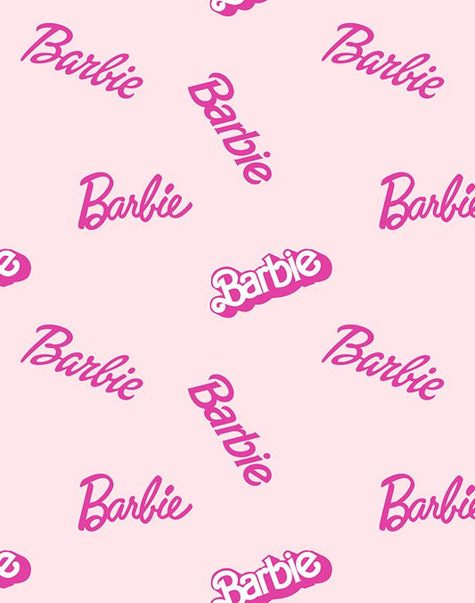 9FT REMOVABLE VINYL - Barbie Logo Mix Wallpaper by Barbie™ - PINK